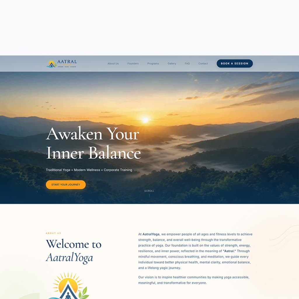 Aatral Yoga — Wellness Platform screenshot