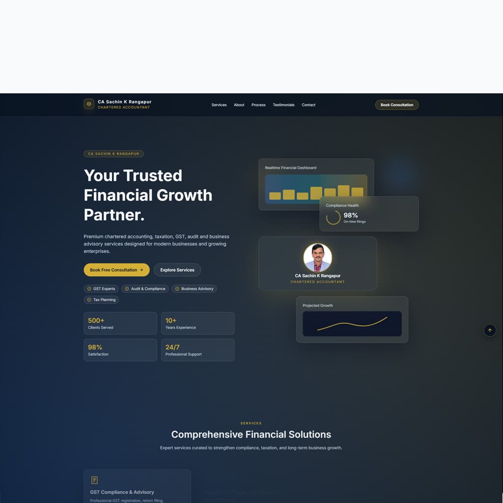 CA Sachin Associates — Corporate Website screenshot